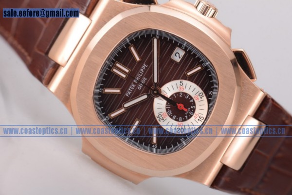Patek Philippe Nautilus Chrono Watch Rose Gold 5980R-002 Brown 1:1 Replica (BP)